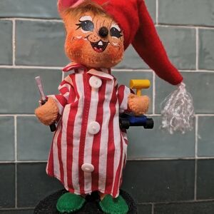 RESERVED FOR ANGELA MANGIERO Annalee Festive Mouse Plush in Red and White